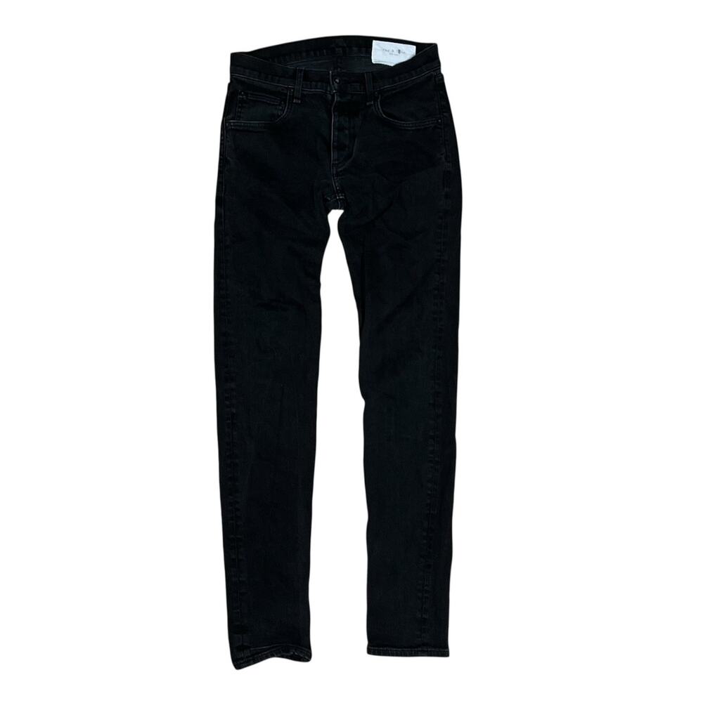 Rag & Bone Extra Slim Jeans Mens 30” x33 Black Fit 1 Stretch Button Fly USA Made